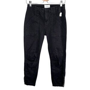 Frame Womens Trapunto Mid Rise Black Jogger Ankle Zip denim Pants Size 25